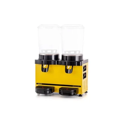 Samixir 10 + 10 L Panoramik Twin Karıştırıcılı Soğuk İçecek Dispenseri Analog Sarı