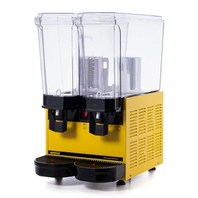 Samixir 20 + 20 L Klasik Twin Fıskiyeli + Karıştırıcılı Soğuk İçecek Dispenseri Sarı