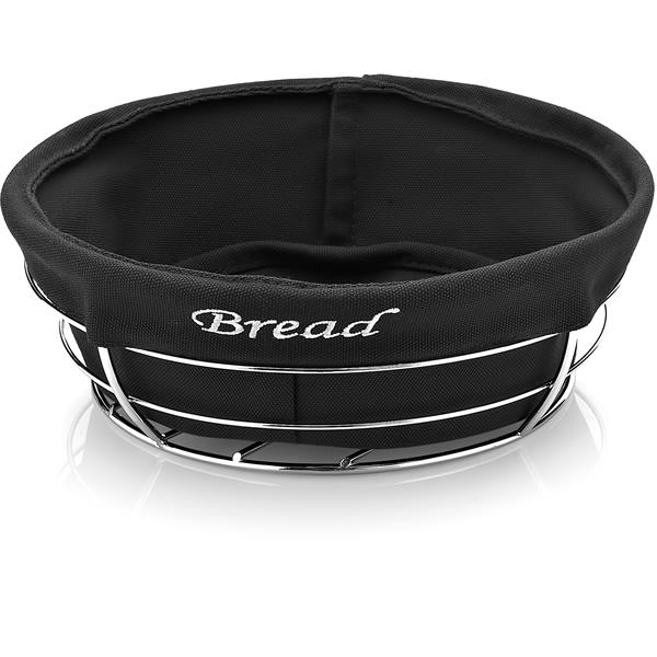 Biradlı Brd-Hw179 Siyah Bezli Yuvarlak Ekmek Sepeti 23X23X8,5 Cm