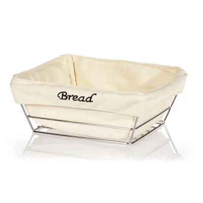 Biradlı Brd-Hw180B Beyaz Bezli Kare Ekmek Sepeti 22X22X9 Cm