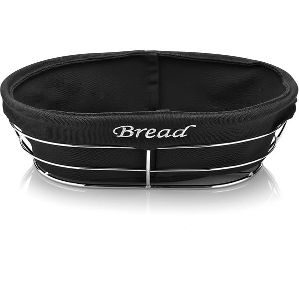 Biradlı Brd-Hw186 Siyah Bezli Oval Ekmek Sepeti 26X17X6,5 Cm