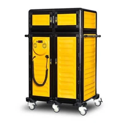 Gastrolley G.MD.100.25.D 100 / 25 İkili Hastane Tepsi Arabası Isıtmalı+Nötr 101x79x158cm