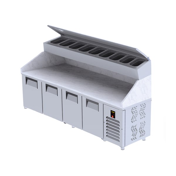 Gast MMUB1400C Mermerli 4 Kapılı Saladbarlı Make Up Buzdolabı