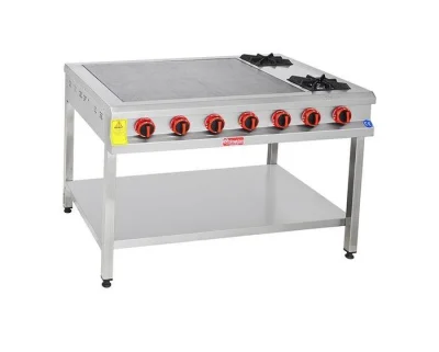 Himaksan BZSOG120 2 Ocak + Pleyt Taban Raflı Bazlama Ocağı Gazlı Dg-Ce