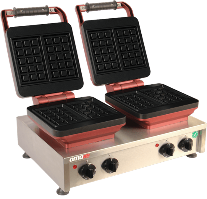 Omake Brüksel 3x5 Model Zamanlayıcılı Manuel Çiftli Waffle Makinesi