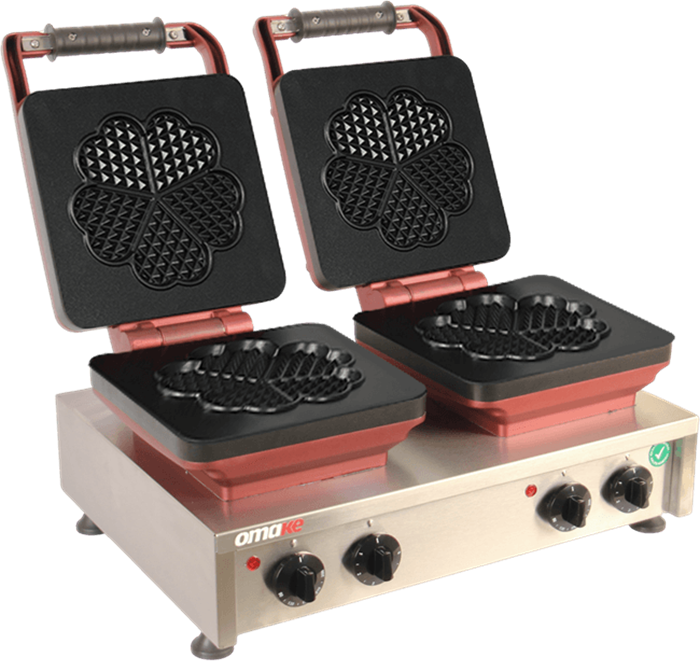 Omake Kalp Ø190 Model Zamanlayıcılı Manuel Çiftli Waffle Makinesi