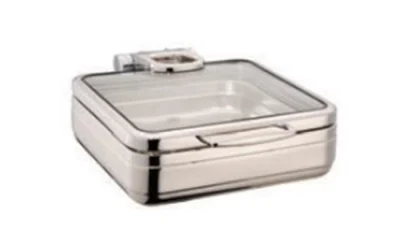 ÖZTİRTAKİLER LUX CHAFİNG DİSH HİDROLİK CAM KAPAK KARE 6L 2/3 GN