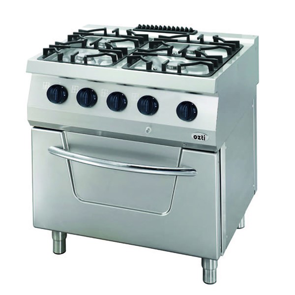 Öztiryakiler 700 Seri Kuzine Fırınlı Gazlı 4 Açık Ateş 80*70*85 (L) - 4X6Kw+7Kw Gazlı Fırın