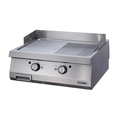 Öztiryakiler 700 Seri Set Üstü Grill Plate Y.Oluklu Gazlı 80*70*30-Sert Krom Kaplı