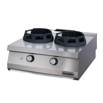 Öztiryakiler 700 Seri Set Üstü Wok Ocak İkili Gazlı 80*70*30-28 Kw