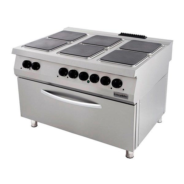 Öztiryakiler 900 Seri Kuzine Fırınlı Elektrikli 6 Kare Plate 120*90*85