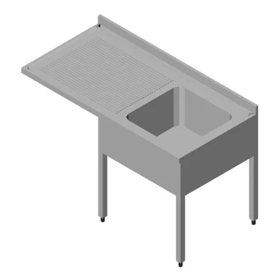 Öztiryakiler Bulasık Makınası Ustu Evyelı Tezgah 1G/1D Sol Demonte 120*60