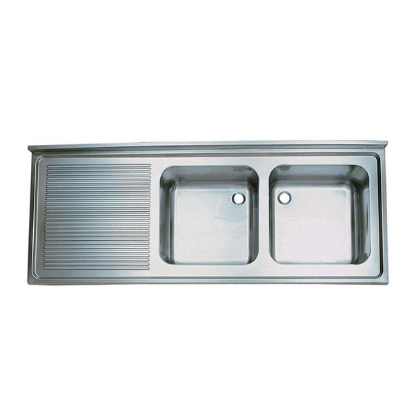 Öztiryakiler Tablalı Evye 150*60 Çift Göz Sol Damlalıklı 40*40*25 Gözlü 1.00 Mm