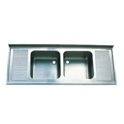 Öztiryakiler Tablalı Evye 160*60 Çift Göz Çift Damlalıklı 40*40*25 Gözlü 1,00 Mm