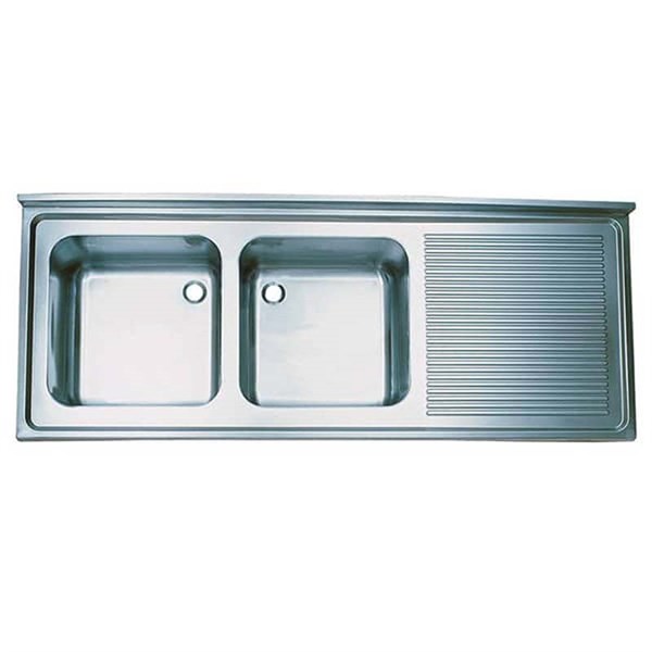 Öztiryakiler Tablalı Evye 190*60 Çift Göz Sağ Damlalıklı 50*40*25 Gözlü 1,00 Mm
