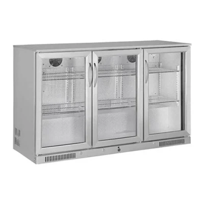 Senox SBCS-350 Üç Sürgü Kapılı Bar Altı Şişe Soğutucu (Krom)