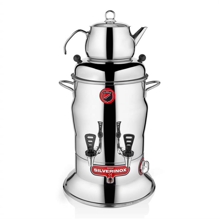 SilverInox 2202 2 Demlikli Çay Semaveri 16 lt