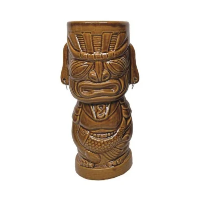 Biradlı Grv-20232 Seramik Tiki Mug 6,5x17 Cm 350 Cc Kahverengi