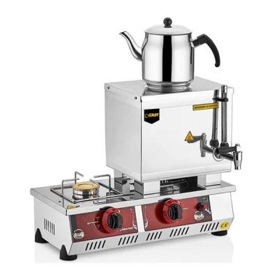 Gast N10 15 Model Tek Demlikli Gazlı CE 13 lt Kahveci Takımlı Çay Kazanı